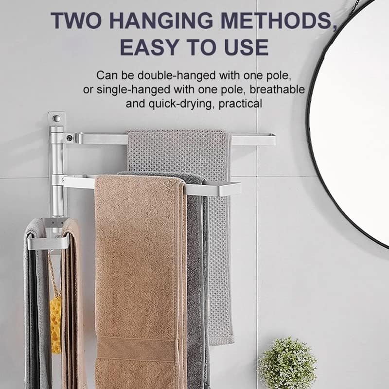 Houkai ručnika rotirajući stalak Space Aluminij bez udarnih zidnih stalak za pomicanje kupaonice