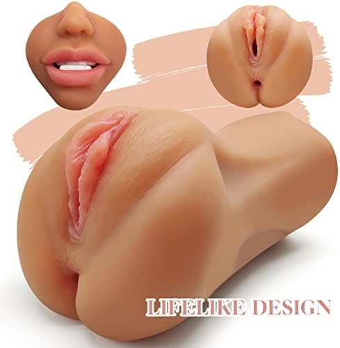 Realistična džepna maca muški masturbator, 3 u 1 seksualnu lutku s živopisnom vaginom, tijesnim anusom i licem, muškim seksualnim igračkama