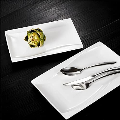 YCZDG 4-komadića bjelokosti bijeli porculanski tanjur za večeru s 11 i 13,25 pravokutni tanjur plodne posude za užinu pladnjeva