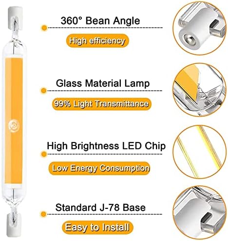 LED žarulje od 10 vata od 78 mm, Podesiva žarulja s dvostrukim krugom od 100 vata, ekvivalentna zamjena halogenih žarulja, LED cijev