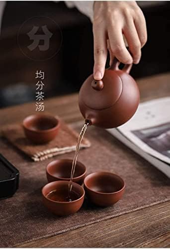 Lianxiao - Purple pijesak čaše čaja keramički prijenosni čajnik set na otvorenom gaiwan čaj čajevi čajne čaše ceremonije čajnog čajnog