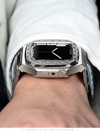 CNHKAU modifikacija Kit Metal Bezel za Apple Watch 8 7 6 5 4 4 42 mm 44 mm 45 mm 45 mm okvir za satove metalne remen Zamjena za IWatch