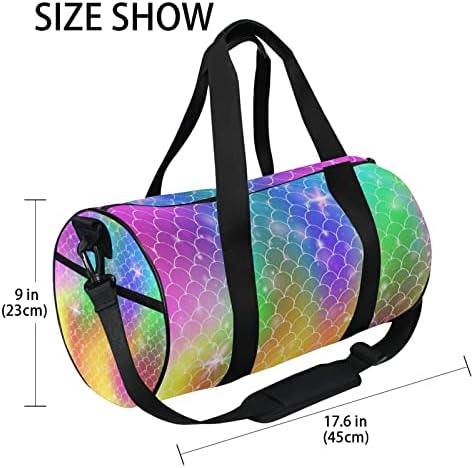 Mermaid Rainbow Scales torba s duffel torbom, platna za putničke torba za sportove teretane i preko noći