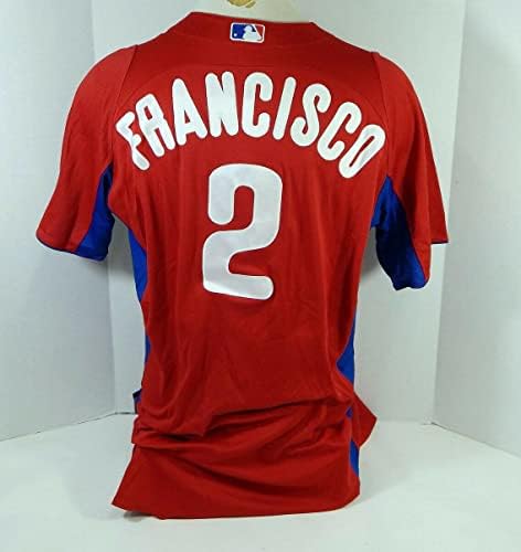 2011-13 Philadelphia Phillies Delvi Francisco 2 Igra je koristila Red Jersey St BP 18 - Igra korištena MLB dresova