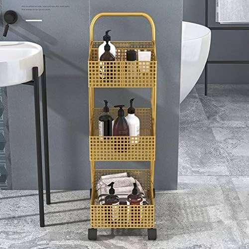 Bienka 3 slojeva kolica s kotačima, kuhinjski metalni stalak za skladištenje s ručicom, višenamjenska kolica za kotrljanje, mobilne