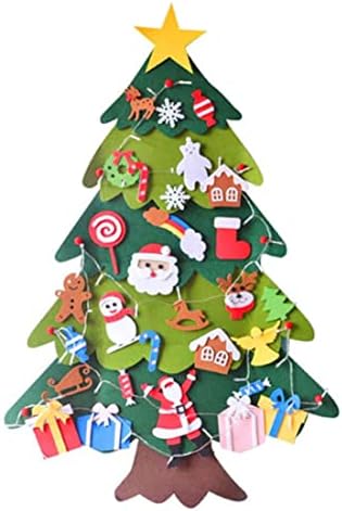 Poyura božićni pribor, zabava dekoratiost, filc božićno drvce diy xmas stablo s ukrasima String lagani dekor za djecu stil2, diy božićno