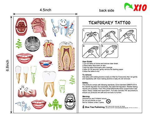 Stomatološka anatomija Body Slow and Color Tattoo Set 10 Pack