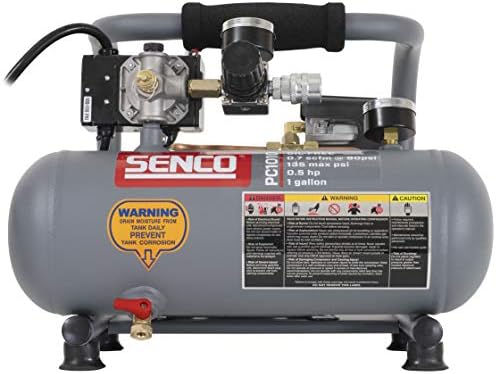 SENCO PC1010 1/2- Konjske snage 1-galonske mat završne obrade i obloga prijenosnog kompresora zraka za hot-dog, siva/crvena i amflo