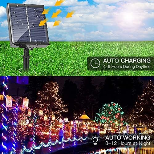 Agvmi 2-pack solarna božićna lampica Vanjska vodootporna, solarna struja sa žicama s 8 modova, solarna vilinska svjetla za božićno