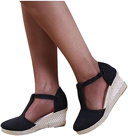 IQKA Žene sandale ljetne klinaste platforme casual cipele Zatvorene nožne prste na otvorenom vanjskim klinovima Visoka peta