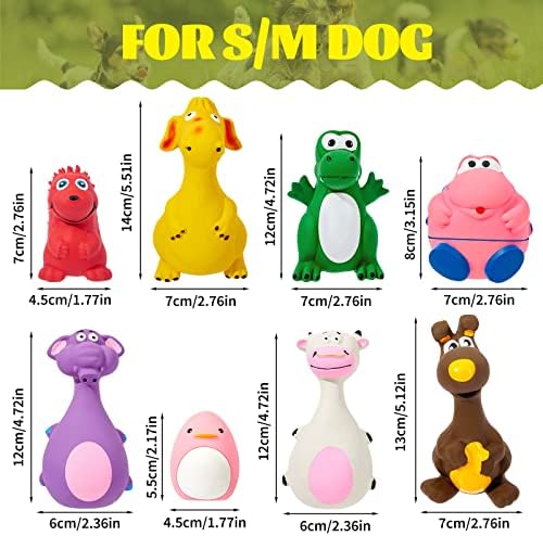 Leitee 8 PCS Squaky Dog Toys Latex gumeni pas Squay igračke štenad igračke u raznim životinjskim igračkama za kućne ljubimce Squeaky