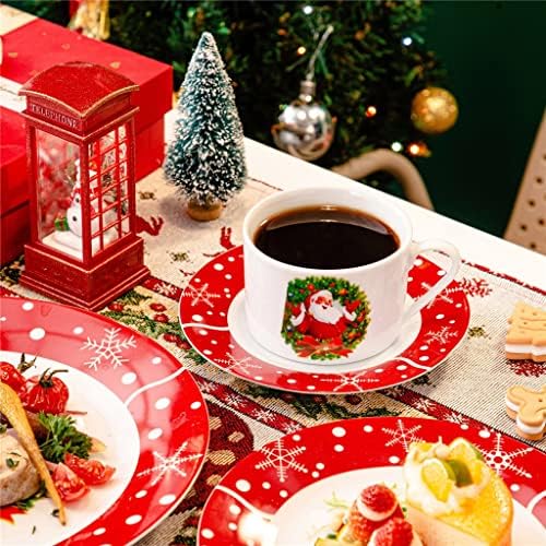 Porculanski božićni uzorak večera od 60 komada za večeru za večeru sa šalicama s tanjurom za tanjur za desert tanjur tanjur tanjur
