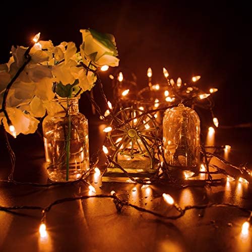 Minetom narančaste lampice na otvorenom, 33feet 100 LED svjetla za Halloween s 8 modova rasvjete za vanjski zatvoreni vrtni zabava