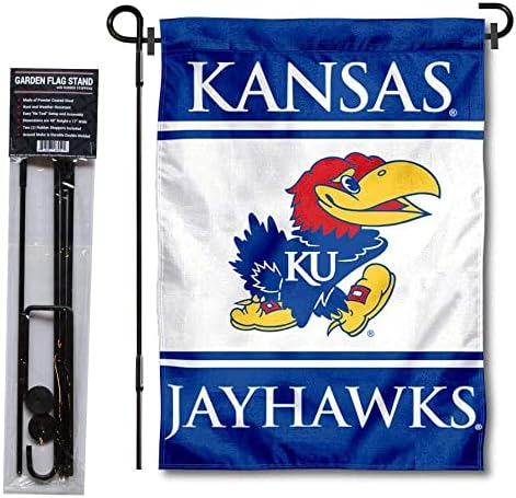 Kansas Jayhawks Garden Flag and Flag Stand Welder Set