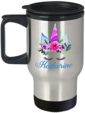 Katherine putnička šalica jednorog Personalizirano ime šalica kave Poklon nehrđajući čelik izoliran