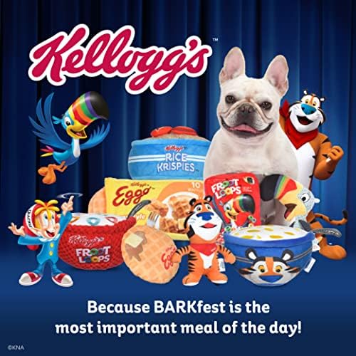 Kellogg's za kućne ljubimce 9 Eggo Box Plish Squeak igračka za pse | Službeno licencirani proizvodi za kućne ljubimce | Food Tematske