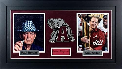 Bear Bryant i Nick Saban Autografirani Alabama uokviren 8x10 Foto & Index Card - Fotografije s autogramima