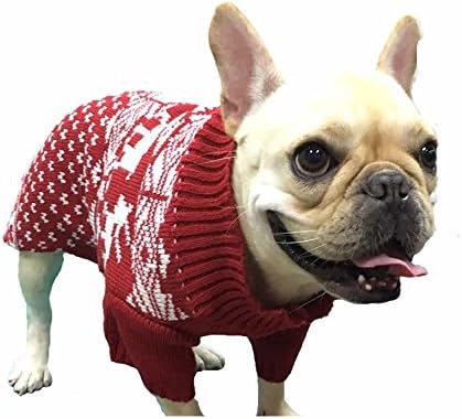 Crveni božićni jeleni praznični džemper za pse za pse, srednja m veličina 13 leđa leđa
