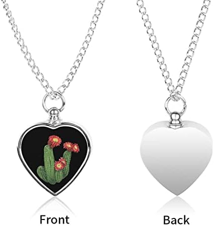 Ogrlica od urne s kaktusom za pepeo personalizirana ogrlica od srca nakit za kremiranje kućnih ljubimaca spomen privjesak za muškarce