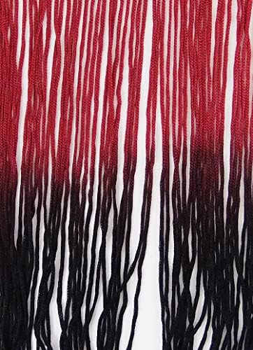 Šivati ​​trendovi 2 metra od 7 ombre tiedye višebojne lanačke rubne navojne tonalne petlje rese rese i crne i burgandy crvene nijanse