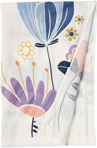 BONESBABY BABY Organski pamučni prekretnica pokrivač, cvjetanje i cvjetanje, jedna veličina