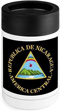 Nikaragua zastava Cooler Cup Cup od nehrđajućeg čelika izolirana Can Coolers Nosač s poklopcima poklonima za žene za muškarce