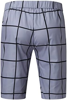 Muške kratke hlače Sportske muške ljetne ležerne tanke velike karirane psovke kratke hlače Zipper Fly polu -elastični džep džep muškarci