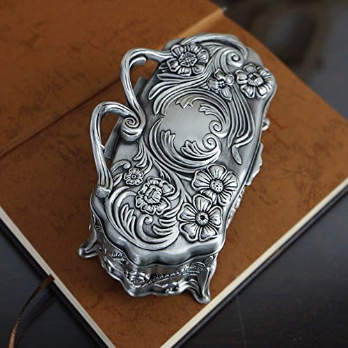 Beskonačni u jedinstveni cvjetni rattan graviranje pravokutni oblik Žene/djevojke princeza trinket kutija nakit antiknu srebro veliko