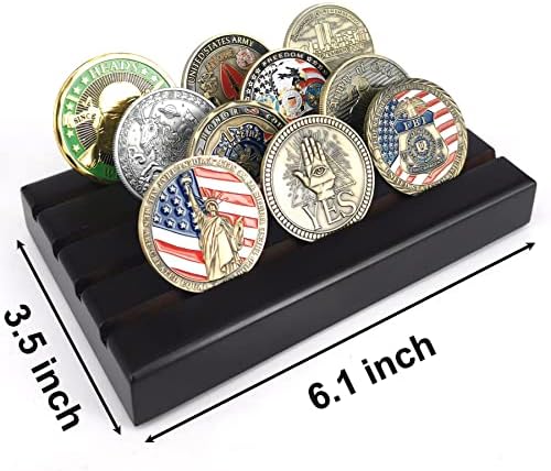 4 reda nositelj novčića, vojni izazov kovanica kućišta drva, drži 12-16 kovanica