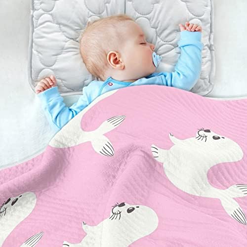 Swaddle pokrivač bijela brtva pamuka za novorođenčad, primanje pokrivača, lagana mekana pokrivača za krevetić, kolica, rasadnici, 30x40