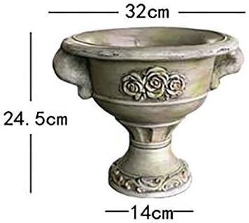 Rimski lijevani kamen ukrašeni niska urna plantaža cvjetna biljka lonac vaza vrt deco, a+high24 cm