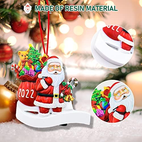 Yonphy božićni ukrasi 2022 božićno drvce za smola ukrasi Personalizirani Djed Mraz viseći privjesak za ukrasi za božićno drvce)
