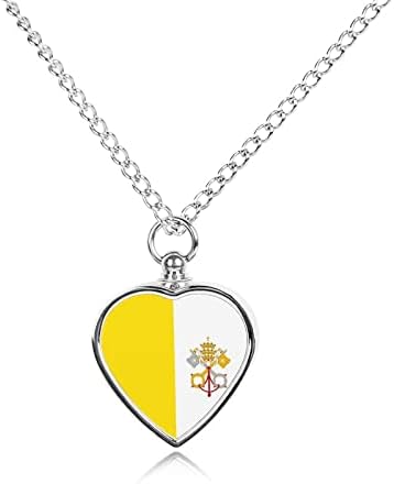 Ogrlica s urnom za kućne ljubimce s Vatikanskom zastavom personalizirani držač pepela privjesak za uspomenu na spomen nakit po mjeri