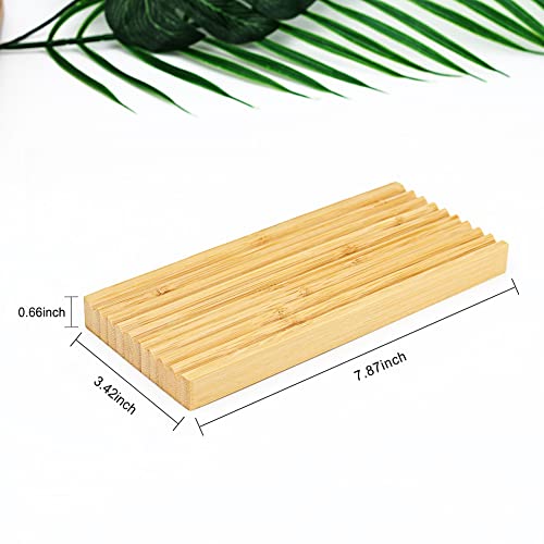 Držač sapuna od bambusa-ušteda sapuna - prirodna posuda za sapun od bambusa s odvodnom ladicom za tuš, kupaonicu, kuhinju produžuje