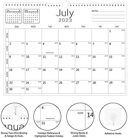 Yinghezu zidni kalendar -Kalendar 2023-2024 od siječnja 2023. do lipnja 2024.18 mjeseci kalendar, deblji papir od 14,7 × 11 s datumima