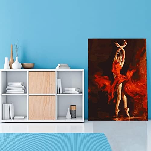 20x26inch Sažetak uljana slika žena flamenko španjolski plesačica crvena moderna umjetnička djela Lady Canvas slikanje spavaće sobe