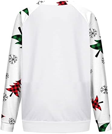Majice za božićne majice za žene sa slatkim printom sobova ležerni široki puloveri s dugim rukavima džemperi s kapuljačom tunike majice