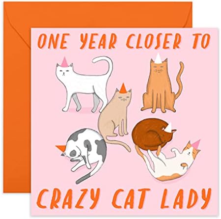 Central 23 - Smiješna rođendanska čestitka - 'Mačka Lady' Dizajn šale - za žene njezina supruga mama sestra - dolazi s zabavnim naljepnicama