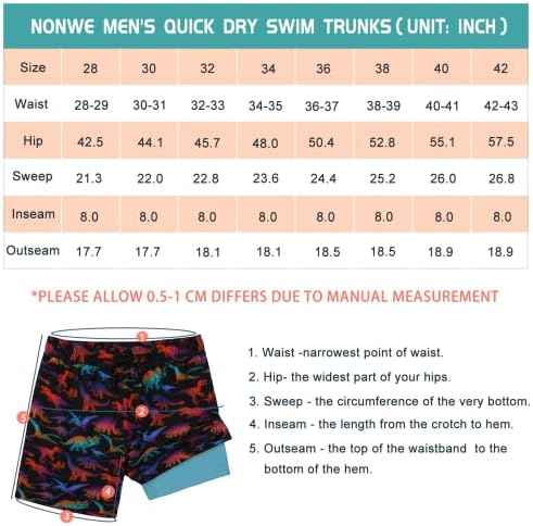 Ne -WENS plivači s kompresijskim oblogama Brzi suhi havajski kupaći kostim 2 u 1 kratkim hlačama s džepovima