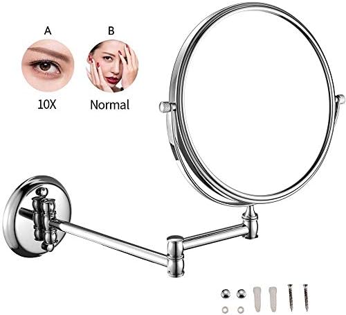 _ - Ogledala za šminkanje u kupaonici, zidno povećalo izdržljivo dvostrano podesivo ogledalo za brijanje s uvlačivim zakretnim mehanizmom