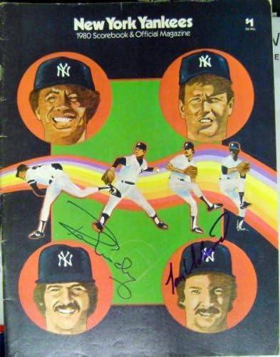 New York Yankees 1980 Program Autografirao Ron Guidry & Tom Underwood - Autografirani MLB časopisi