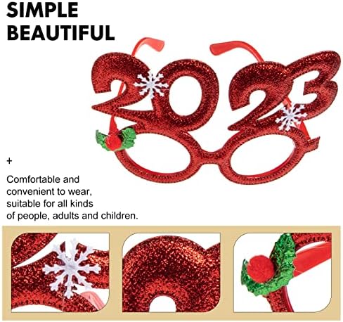 AMOSFUN Božićni dekor 2023 naočale za zabave sretne novogodišnje naočale Fancy Novogodišnje naočale za zabavu Proslava zabava za 2023.