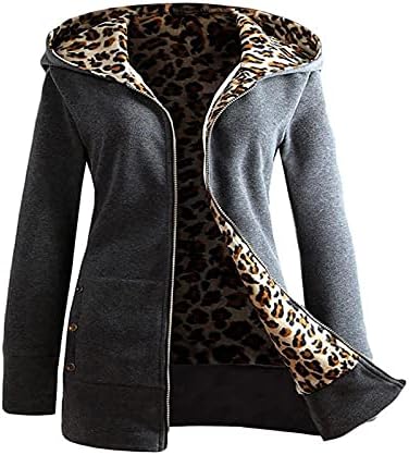 Plus kaputi, elegantna božićna kapuljača s dugim rukavima za žene predimenzionirane uredske debele leopard hoodie soft