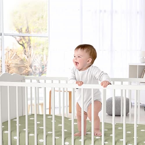 Slatki jojo dizajnira kadulja zelena boho suncu dječak ili djevojčica opremljeni krevetić za bebe ili malu djecu vrtić - bijeli boemski