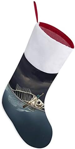 Kajakarski riblji kostur Personalizirani božićni čarapa Kućni božićni božićni drveni kamin Viseći ukrasi