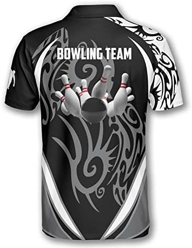 Primesty Personalizirane majice za kuglanje za muškarce Ime prilagođenog i tima Bowling Polo majice kuglanje Veličina S-5xl