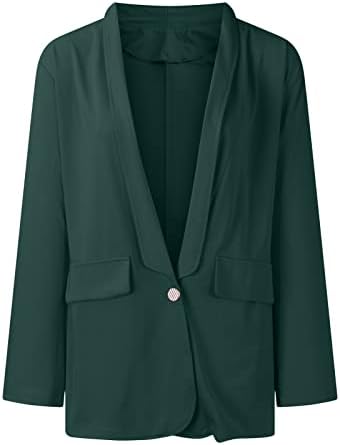 Nokmopo Womens Raincobal ženska jesenska gornja jakna čvrsta boja gumba za reverzu tankog fit temperamenta odijela