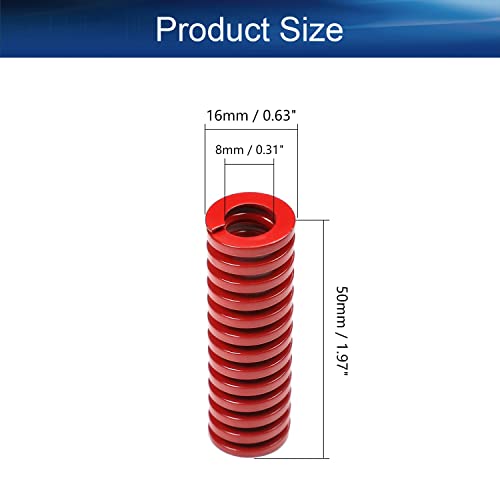 Bettomshin 16 mm OD 50 mm dugačak srednji opterećenje kompresije kalupa kalupa za 3D pisač ender električni dio crveni 1pcs
