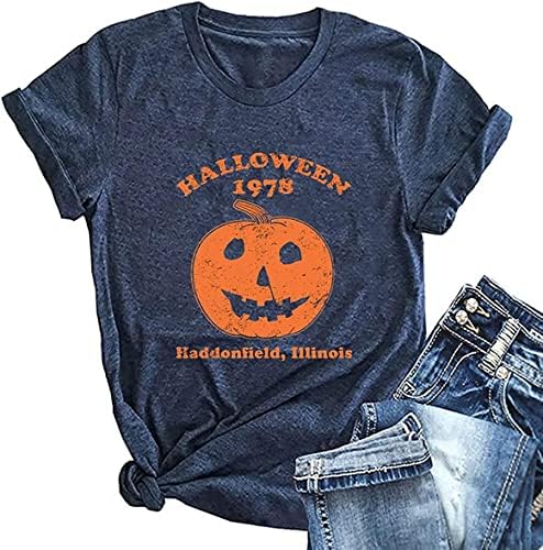 Ykomow Halloween košulja od bundeve ženke Smiješne grafičke majice Sveučilišta Halloweentown