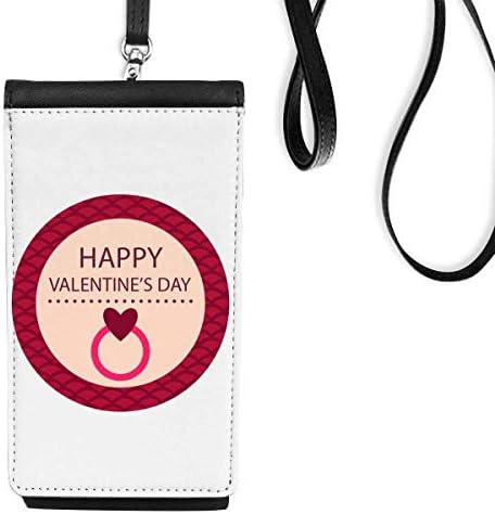 Ružičasti okrugli sretni valentinovo s telefonom torbica za novčanik viseća mobilna vrećica crni džep